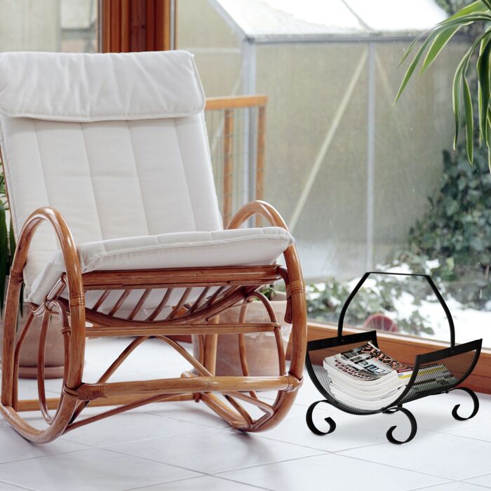 Кошик для дров Relaxdays, чорний