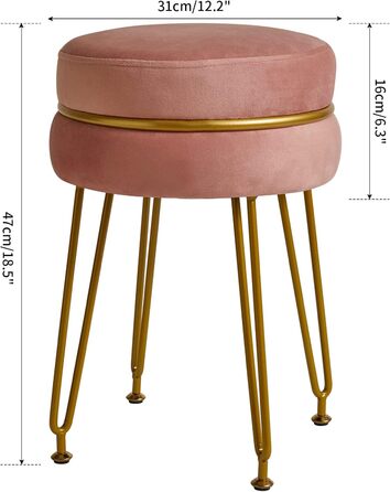 Пуф з м'якою підставкою для ніг IBUYKE, приліжний столик з металевими ніжками, знімний чохол, рожевий