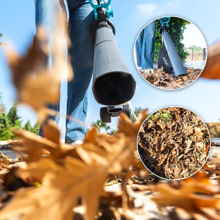 Cecotec Airforce 3300 Crush&Go: електропилосос та подрібнювач листя, 3300 Вт, 270 км/год, XL-насадка, 6 швидкостей, мішок 40 л