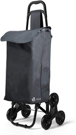 Візок для покупок VOUNOT з 3 колесами, візок для покупок Trolley складна, водонепроникна, 32L, (чорний)