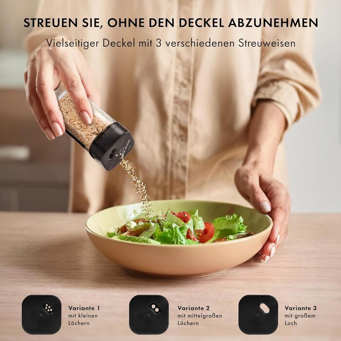 Набір баночок для спецій кутовий (24 x 120 мл) з кришками, ситечко, 240 чорних етикеток - високоякісні контейнери для спецій