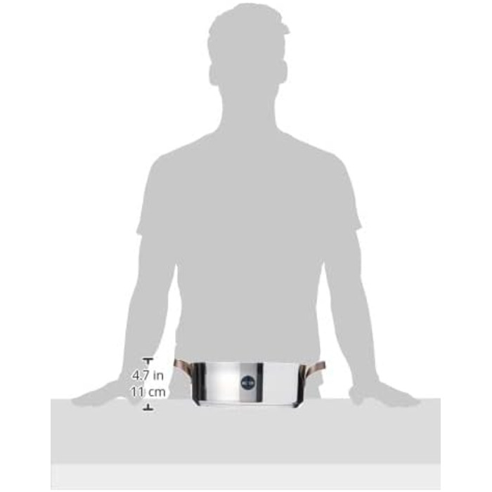 Каструля Alessi Edo з нержавіючої сталі, 5 л, з двома ручками, коричнева