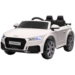 Дитячий електромобіль HOMCOM Audi TT RS Roadster, білий: швидкість 3 км/год, пульт дистанційного керування, LED-підсвічування, USB-порт