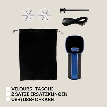 Електричний видалення ворсу ZEEGMA LINTEE BLACK для різних тканин, 5W, 3 набори лез, 3 швидкості, контейнер 100 г, LCD дисплей, акумулятор 1800 mAh, LED підсвічування, USB-C кабель