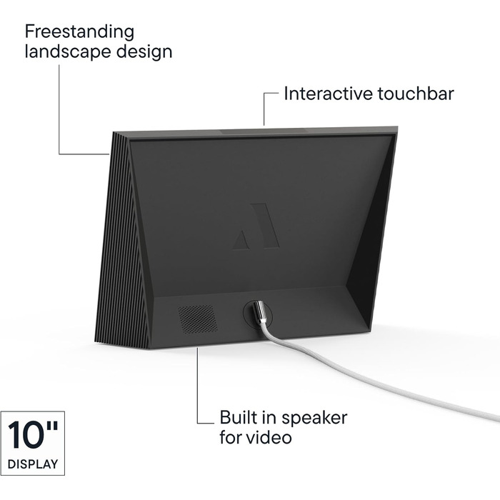 Цифровий фоторамка Aura Carver 10.1 дюйми HD Wi-Fi Cloud, Безлімітний хмарний простір, Віддалене завантаження фото - Gravel 10' - Чорний