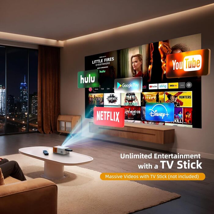 Міні-проектор PVO YG300ProMax: портативний, для мультфільмів, дитячий подарунок, для кінотеатру вдома, LED відеопроектор з можливістю підключення через кабель