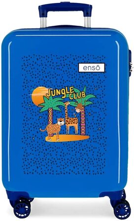 Синій Enso Jungle Club, 50 х 38 х 20 см, жорсткий пластик, бічна комбінована застібка, 34 л, 1,8 кг, 4 колеса (сумка)