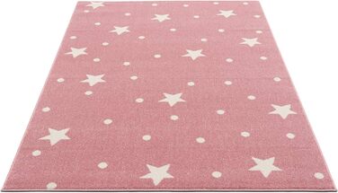 Килим для дитячої кімнати Taracarpet Dreamland Little Little Stars and Matching Dots кремово-блакитний (080x150 см, рожево-кремовий)