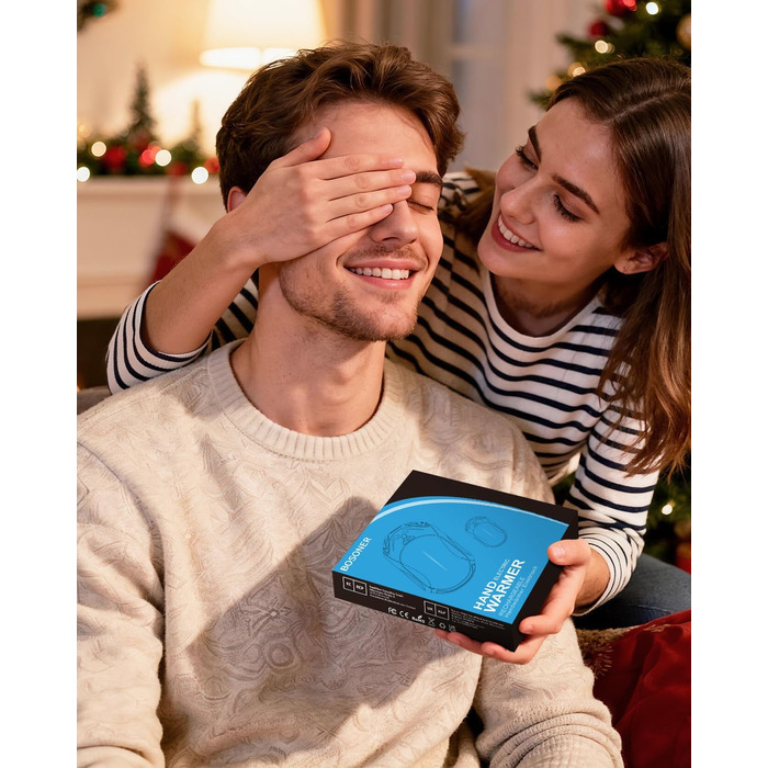 Електричні грілки для рук BOSONER 2 шт. 6000mAh USB, портативні, для чоловіків та жінок, чорні