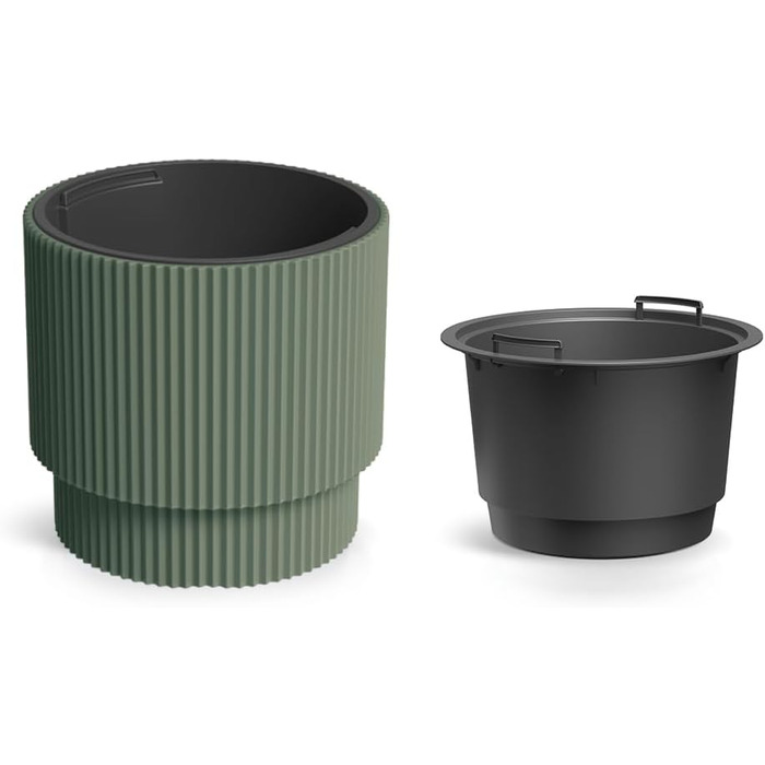 Квітчар з підставкою, пластиковий горщик для квітів, великий горщик для рослин (DBMIS Антрацит, діаметр 40 см)