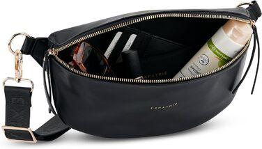 Поясна сумка Expatri Fanny Pack Women Black - Alice Medium - Сумка на пояс для фестивалю, подорожей та повсякденного життя з веганської шкіри - Нагрудна кишеня Стильний - Водовідштовхувальний