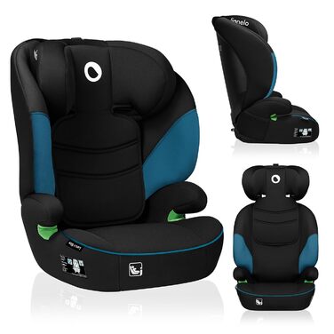 Автокрісло Lionelo Lars I-Size для дітей 100-150 см, група 2/3, боковий захист, регулювання підголівника, зручні підлокітники, знімна спинка (зелений туркіс)