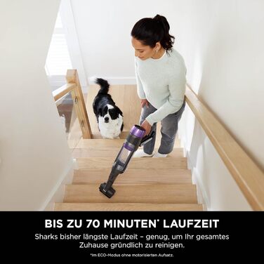 Пылесос Shark PowerDetect аккумуляторный, до 70 мин работы, беспроводной, без мешка, для шерсти животных, аллергиков, ковров и твердых полов, с шарнирным гибким трубопроводом, белый/серый, IP1251EUT