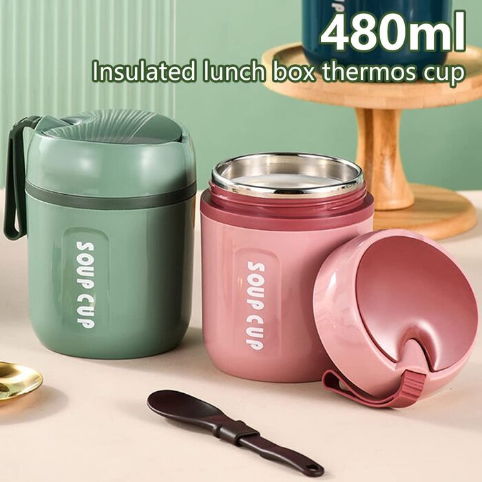 Міні-чашка для пластівців з нержавіючої сталі термостатична чашка герметична чашка для сніданку чашка для йогурту з ложкою портативний Maslibec