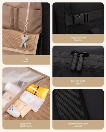 Рюкзак для ручної поклажі OVEVOOK: 40 л, водонепроникний, для подорожей, 17