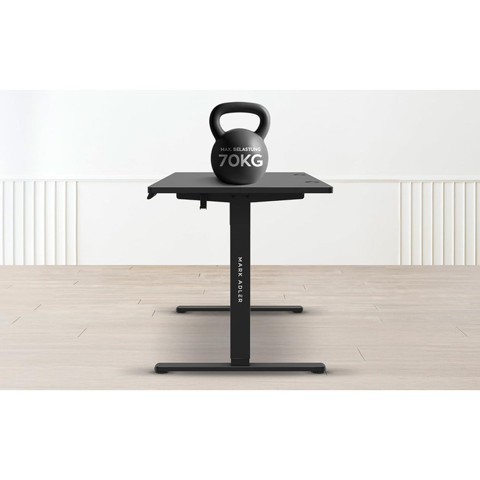 Стіл письмовий регульований по висоті MARK ADLER Leader 7.4 White, 140x70 см, білий, з пам'яттю, сенсорним керуванням, кабелепроводом, тримачем для навушників та напоїв