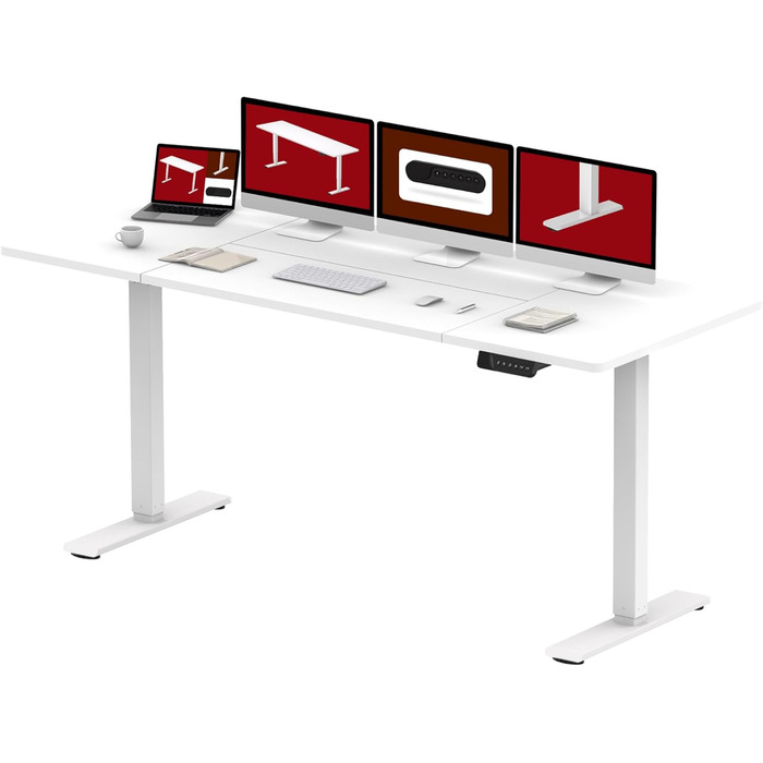 Електричний стіл SANODESK 180x80 см, регулювання висоти, 2 мотори, пам’ять, білий