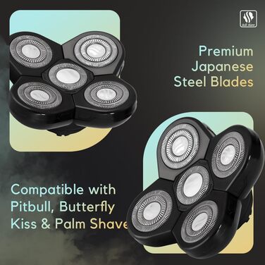 Запасні леза Skull Shaver Carver (5 шт.) для голильниць Pitbull, Palm та Butterfly Kiss — для бороди, тіла та гоління голови