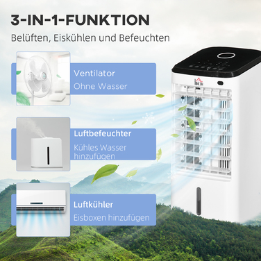 Кліматичний пристрій Min-Klima: Кондиціонер для дому, 3 режими роботи, таймер, розміри 24,5 x 27 x 60 см, колір: кремово-білий + чорний