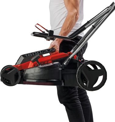 Електричний газонокосарка Einhell GC-EM 1600/37 - 1600 Вт, ширина косіння 37 см, до 700 м², кошик 38 л, регулювання висоти 20-60 мм