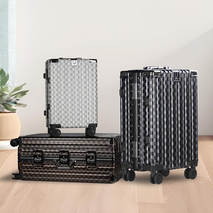 Набір валіз Homelux 3 шт. в сірому корпусі з ABS, M-L-XL, з малюнком 