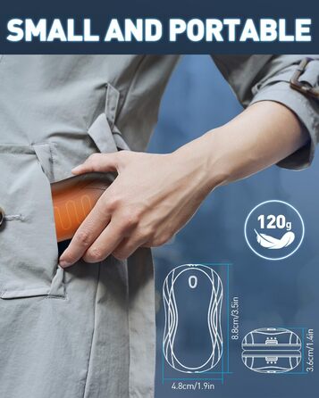 Електричні грілки для рук Cnkeeo 2 шт. з роздільним магнітним з'єднанням, Powerbank USB, 3 режими нагріву, для активного відпочинку, риболовлі, полювання, чорно-білі (чорний)