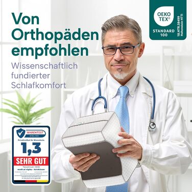 Ортопедична подушка для ніг для тих, хто спить на боці – для полегшення болю в стегнах, спині та колінах | Ергономічна подушка з піною з ефектом пам'яті та антиковзким покриттям.