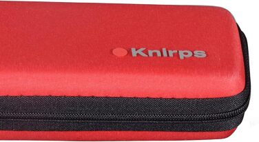 Складна парасолька Knirps Ultra US.050 Slim Manual ультралегка, плоска, захищена від шторму, вітрозахисна, 21 см, червона з чохлом