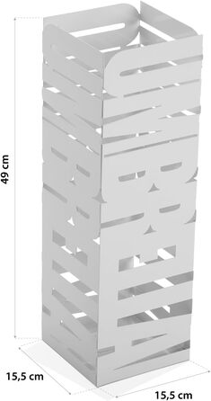 Підставка для парасоль під стійкою, Ingolstadt, біла, метал, 49 x 15,5 x 15,5 см