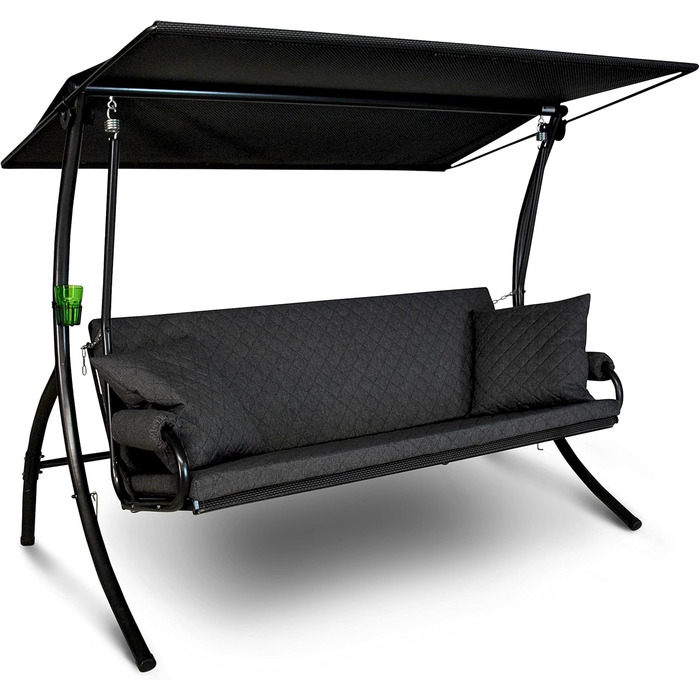 Гойдалка Анґерер Голлівуд Елеганс Джой – для сидіння, відпочинку та сну, з функцією ліжка, легка збірка, Made in Germany, високоякісна тканина, темно-сіра