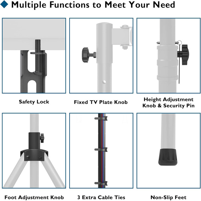 Підставка для телевізора BONTEC: поворотна, нахилена, регульована по висоті, для LCD, LED, OLED, Plasma, Curved телевізорів 32-60 дюймів, до 45 кг, VESA 400x400 мм