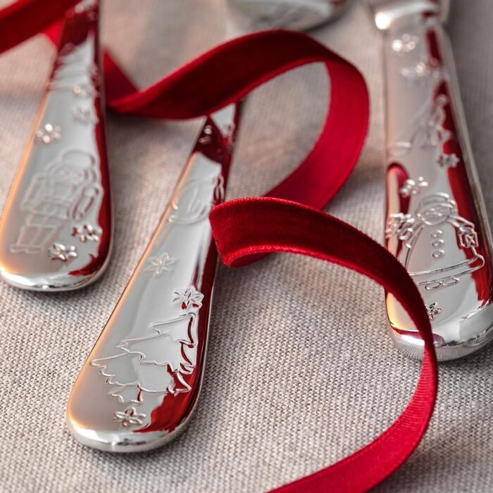 Набір столових приборів Villeroy & Boch Toy's Delight 30 предметів, сріблясто-платиновий, нержавіюча сталь, для 6 осіб, з різдвяними мотивами