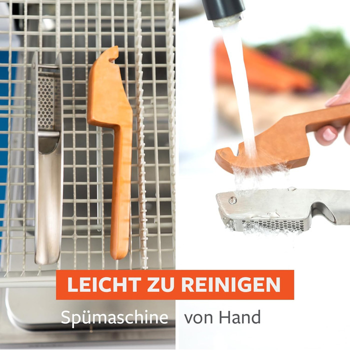 Пресс для часнику Full Circle Crushed It з вбудованим скребком - ручна преса для часнику та імбиру, легко миється, сумісна з посудомийною машиною, 19,6 x 4,86 x 2,5 см