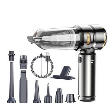 Ручний бездротовий пилосос 25000 Па з HEPA-фільтром, потужний акумуляторний пилосос для автомобіля та дому, чорний