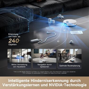 Робот-пилосос Dreame Aqua10 Ultra: миття та сухе прибирання, 30000Pa, 8 см, самоочищення, автоматичне спустошення, голосове керування