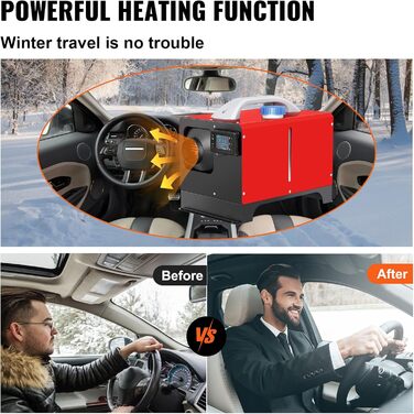 Електрична дизельна повітряна опалювальна установка VEVOR 12V 5kW з LCD-дисплеєм та пультом дистанційного керування Bluetooth