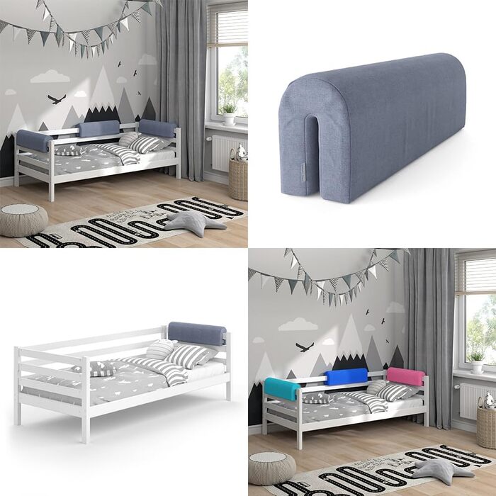 Захисний бортик для ліжечка Bettumrandung 70x20 см сірий, універсальний, для безпеки малюка