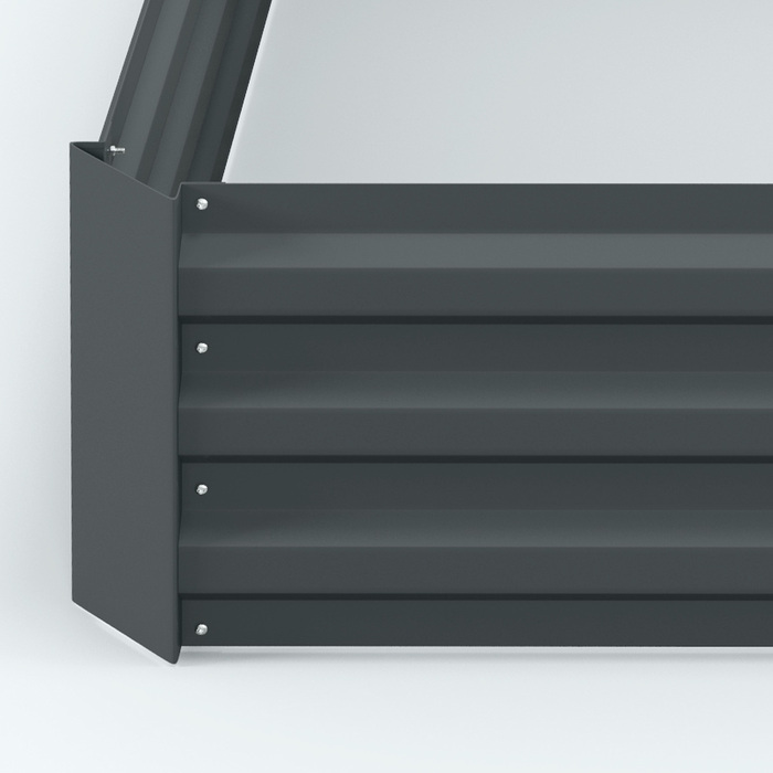 Набір з 2 горщиків для квітів/овочів, вазони для саду, тераси, оцинкована сталь, 100 x 100 x 30 см, темно-сірий