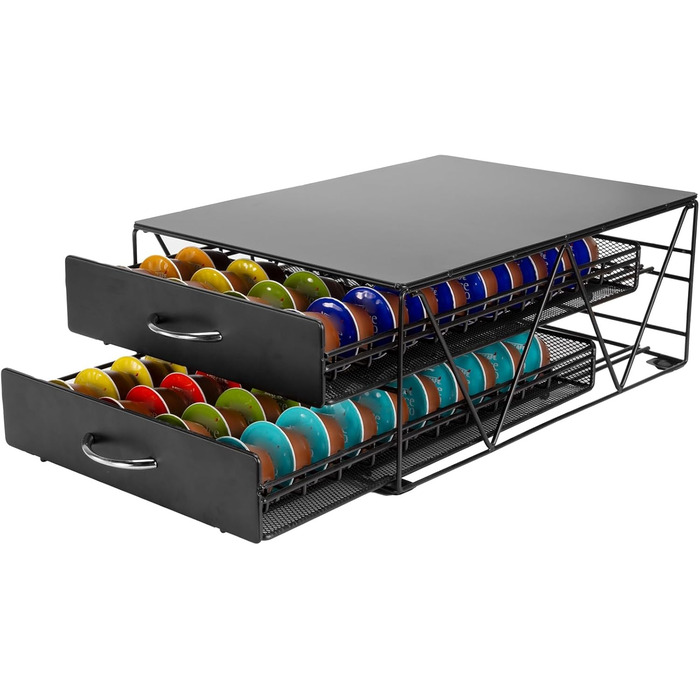 Тримач для капсул Nespresso Vertuo: органайзер для 80 капсул, металева висувна шухляда для кухні та офісу