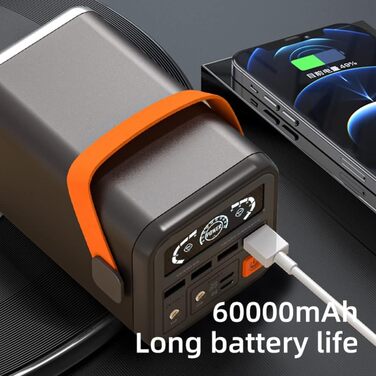 Зовнішній акумулятор великої ємності 36 Вт PD QC 3.0 Power Bank, 4 порти USB Мобільний Power Bank Зовнішній портативний акумулятор енергії 36 Вт, 60000mAh