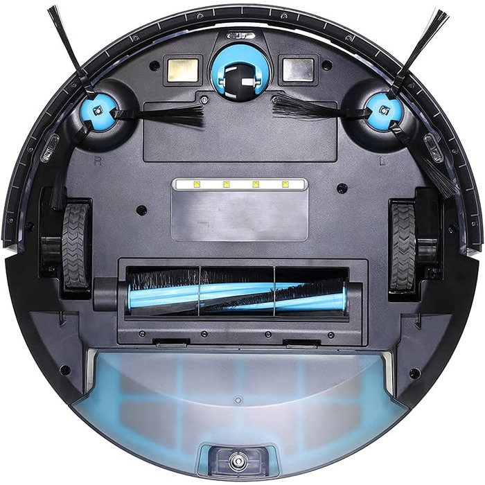 Робот-пилосос SALENTE L7 з функцією миття, 360° лазерна навігація, Wi-Fi, SLAM-картування, керування через додаток. Підходить для підлоги, паркету, килимів та видалення шерсті тварин. UV-стерилізація.