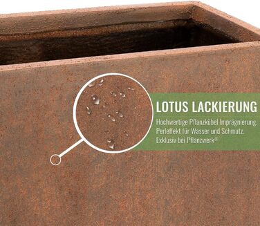 Планцверк® Вазон для рослин з фібергласу конічної форми Rost 70x33x33см - морозостійкий, преміум-якість, з ефектом лотоса