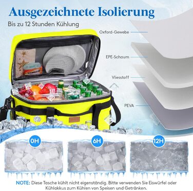 Термосумка-холодильник Lifewit 30л для пікніка та їжі, зелений (50 банок, складана, ізольована)