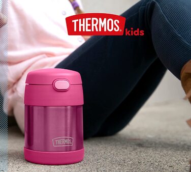 Дитячий КОНТЕЙНЕР-термос 0,30 л, рожевий, термос-контейнер для їжі з ложкою для дітей, 5 год гарячого / 7 год холодного, абсолютно герметичний для супу, пластівців, перерв