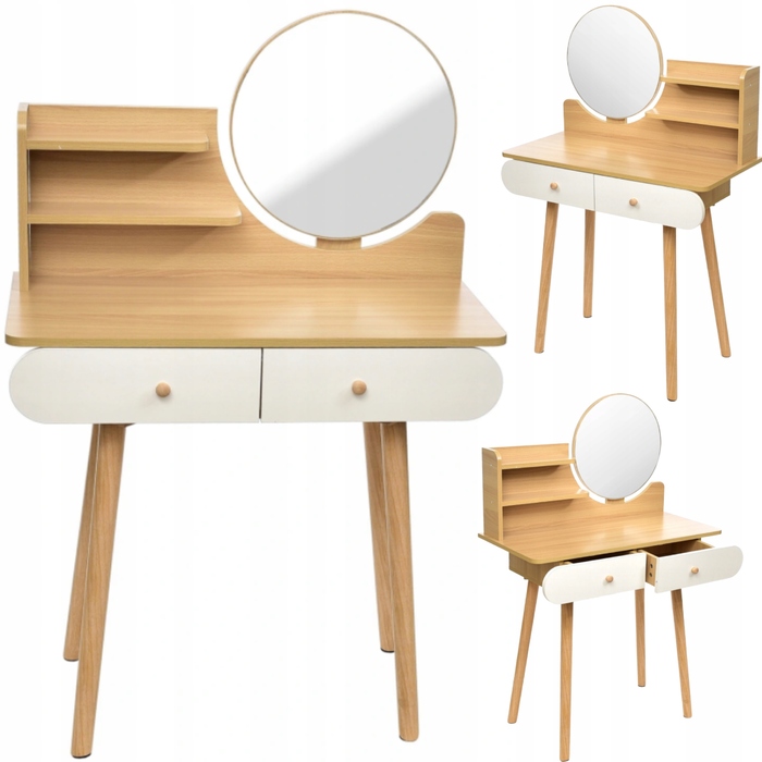 Туалетний столик Jumi, світлий дуб, матовий, 80 x 122 x 40 см