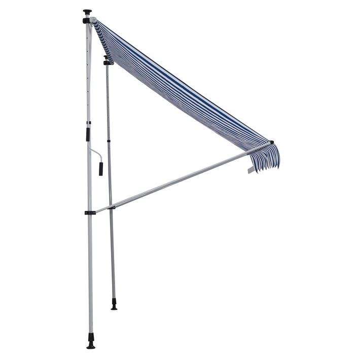 Outsunny Folding Arm Тент Clamp Тент регульований по висоті 200x150 см синій/білий алюміній для патіо та балкона