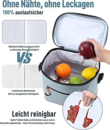 Термосумка-холодильник 7/14/24л ізольована водонепроникна для кемпінгу, пікніка, пляжу та грилю - міцна, сіра 7л