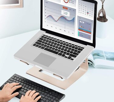 Підставка для ноутбука Orionstar, ергономічна, алюмінієва, з вентиляцією, сумісна з MacBook, Samsung, 10-15.6 дюймів, золота