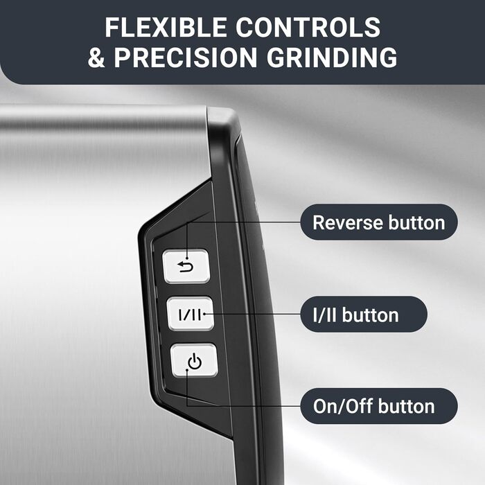 М'ясорубка електрична AAOBOSI #12 (3000 Вт, 3 швидкості) - професійна, з насадками для ковбас, кібе, бургера, 4 диски, 2 ножі, срібляста