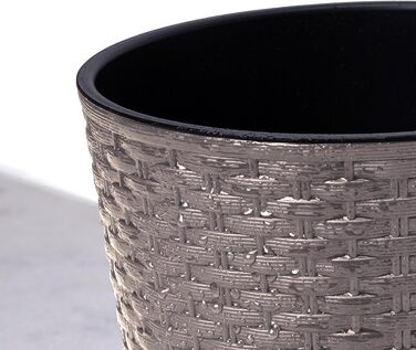 Кашпо для квітів Happy Flower MultiProject з вкладишем, ротанговий дизайн, 4 розміри, 4 кольори, 300 мл, бежевий